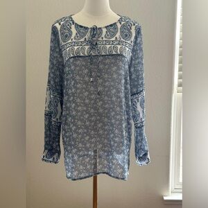 Vince Camuto Navy Paisley Blouse